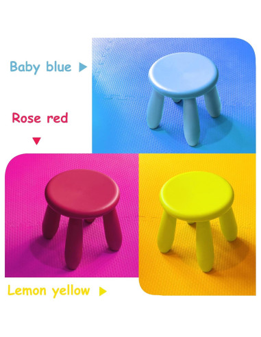 Taburete Infantil Soerreo Azul Claro 30 cm Resistente y Ligero