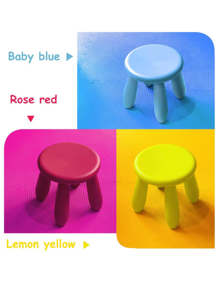 Taburete Infantil Soerreo Azul Claro 30 cm Resistente y Ligero