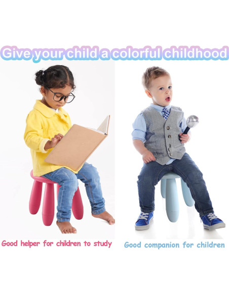 Taburete Infantil Soerreo Azul Claro 30 cm Resistente y Ligero