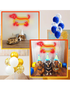 Luz de Neón Dachshund AOOWSDX 35x22 cm Dimmable Decorativa 2