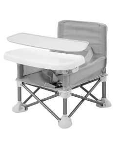Asiento Portátil para Bebés PandaEar Gris con Mantelito