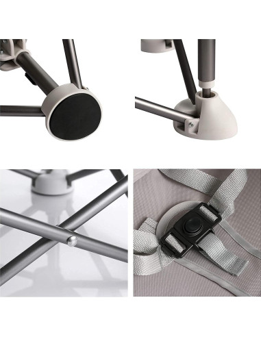 Asiento Portátil para Bebés PandaEar Gris con Mantelito