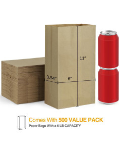 Bolsas de Papel para Almuerzo BagDream 500 Unidades 6LB 2