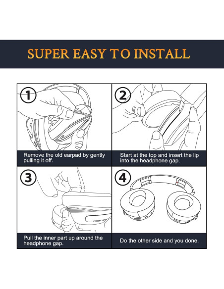 Almohadillas de Reemplazo SOULWIT para Auriculares Sony MDR-XB950 - Negro Almohadillas de Reemplazo SOULWIT para Auriculares Sony MDR-XB950 - Negro
