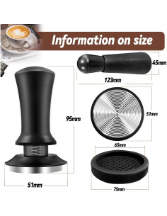 Kit de Accesorios para Espresso Wenosda 51mm con Tamper y Alfombrilla 2