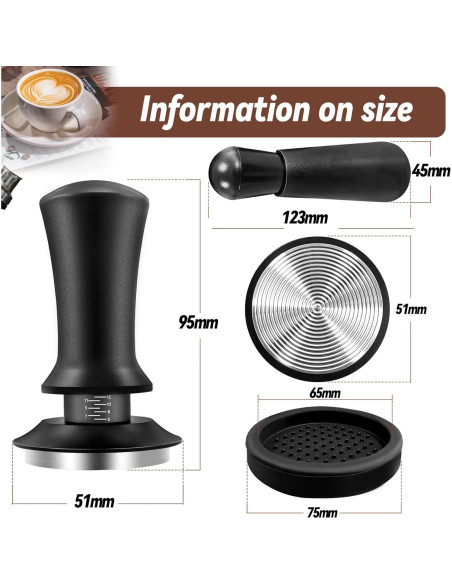 Kit de Accesorios para Espresso Wenosda 51mm con Tamper y Alfombrilla