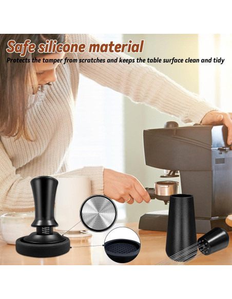 Kit de Accesorios para Espresso Wenosda 51mm con Tamper y Alfombrilla