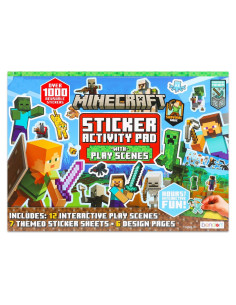 Cuaderno de Stickers Minecraft - 1000+ Stickers Reutilizables 35.56x25.4cm