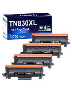 Tóner Compatible Gresinly TN830XL Negro 4-Pack para Brother
