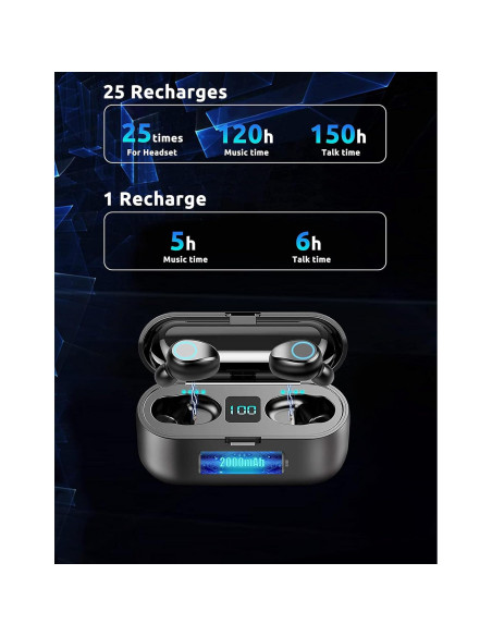Auriculares Inalámbricos F9 Volt Plus Tech Bluetooth 5.3 IPX7 Auriculares Inalámbricos F9 Volt Plus Tech Bluetooth 5.3 IPX7