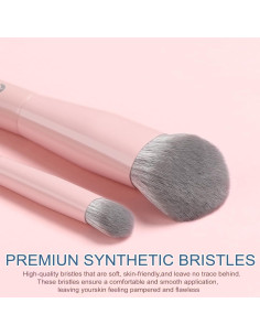 Brocha de Maquillaje Kabuki Angulada KINGMAS Rosa 16.8cm 2