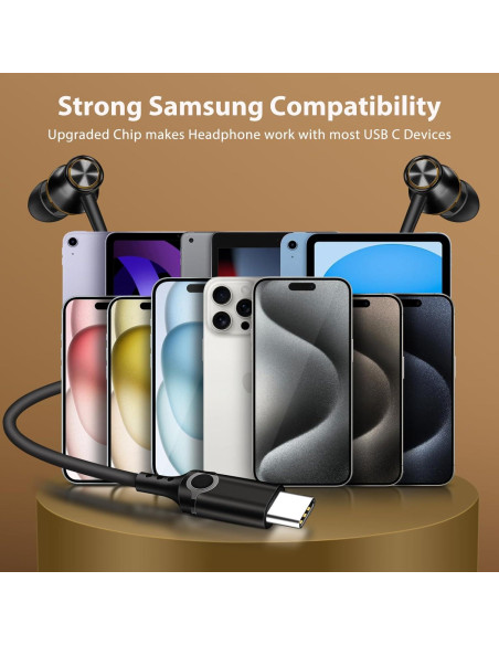 Auriculares USB C Jiunai con Micrófono y Control de Volumen
