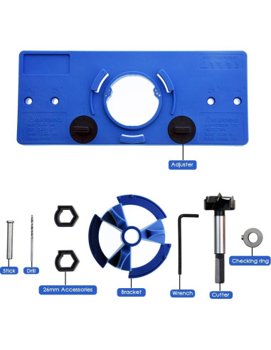 Kit de Plantilla para Bisagra Oculta 35mm SMATOLS - Herramientas de Carpintería