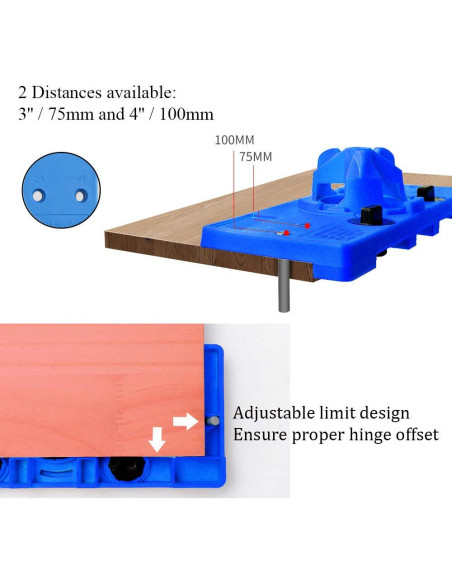 Kit de Plantilla para Bisagra Oculta 35mm SMATOLS - Herramientas de Carpintería