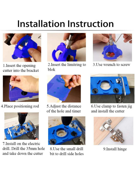 Kit de Plantilla para Bisagra Oculta 35mm SMATOLS - Herramientas de Carpintería