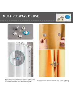 Cierre Magnético para Cortinas MLAPIS - 12 Clips de Zinc 2