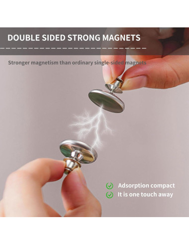 Cierre Magnético para Cortinas MLAPIS - 12 Clips de Zinc