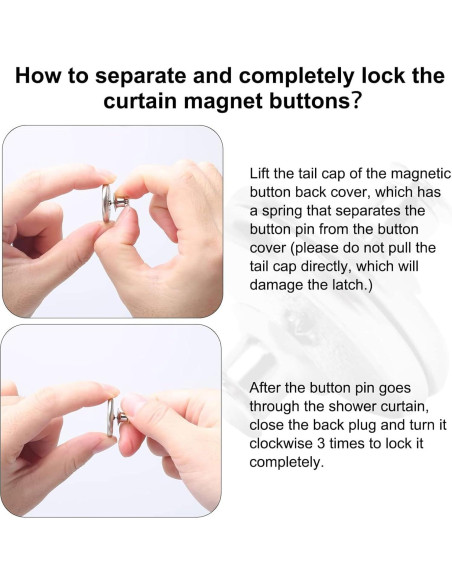 Cierre Magnético para Cortinas MLAPIS - 12 Clips de Zinc