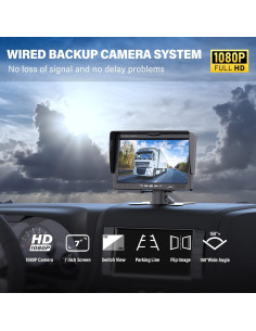 Kit de Monitor de Cámara de Respaldo DVKNM 7" HD 1080P IP69 2