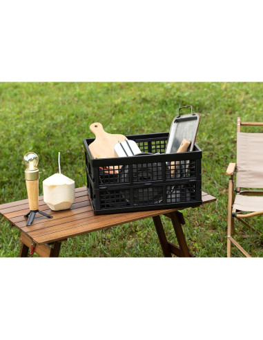 Cajas de Almacenamiento Plegables Esliter 34L - Paquete de 3 Negro