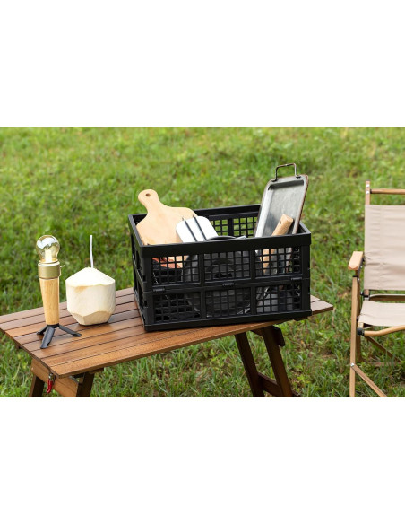 Cajas de Almacenamiento Plegables Esliter 34L - Paquete de 3 Negro