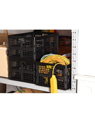 Cajas de Almacenamiento Plegables Esliter 34L - Paquete de 3 Negro
