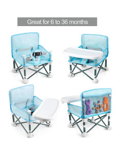 Silla Elevadora Plegable PandaEar Azul Claro para Bebés 2