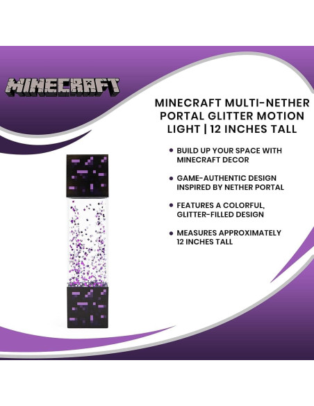 Lámpara de Mesa LED Portal Nether Minecraft 30.48 cm