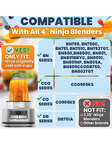 2 Tazas de Licuadora Ninja 18 Oz KETAR con Tapas de Sorbo