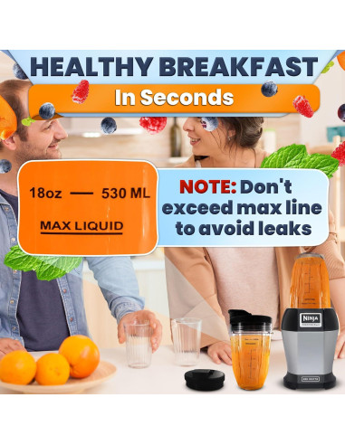 2 Tazas de Licuadora Ninja 18 Oz KETAR con Tapas de Sorbo
