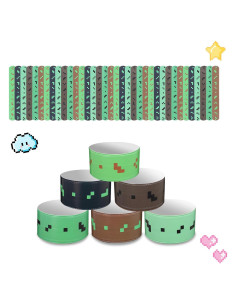 36 Pulseras de Golpe Pixel para Niños - PVC Coloridas