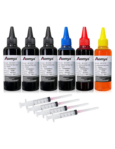 Kit de Recarga de Tinta Aomya 600ml para Cartuchos HP Canon Brother