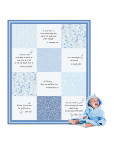 Manta de Recepción para Bebés Oudain 76x102 cm Azul Floral