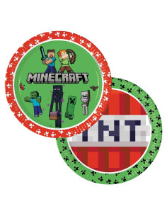 Juego de Platos de Fiesta Minecraft PROCOS - 8 Platos 23 cm