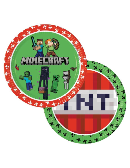 Juego de Platos de Fiesta Minecraft PROCOS - 8 Platos 23 cm