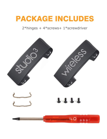 Bisagras de Reemplazo para Auriculares Beats Studio 3 - Negro