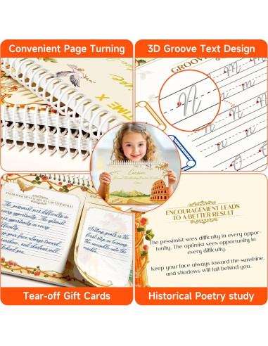 Kit de Caligrafía Cursiva TIME X - 3 Cuadernos Reutilizables