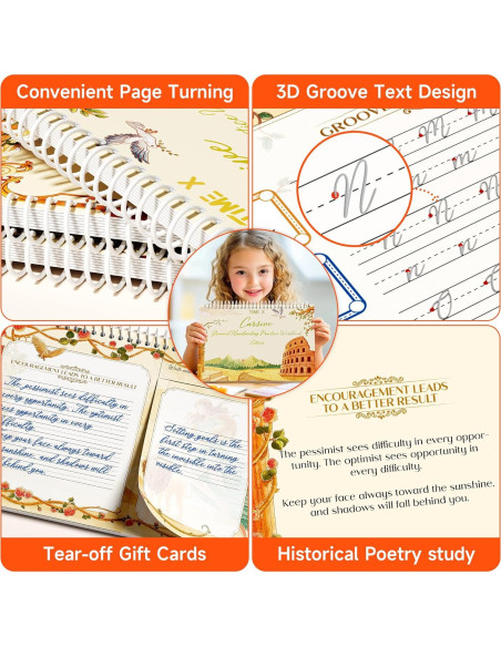 Kit de Caligrafía Cursiva TIME X - 3 Cuadernos Reutilizables