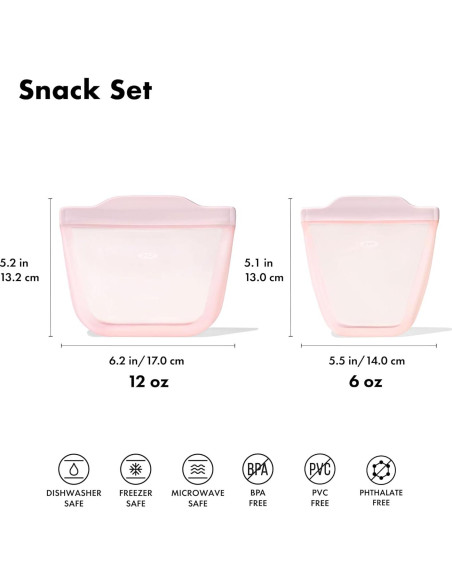 Set de 2 Bolsas Reutilizables de Silicona OXO Tot - Flor