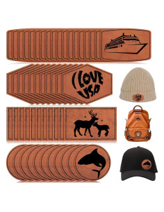 80 Parches de Cuero Sintético Juexica Caqui Grabables 6.35 cm