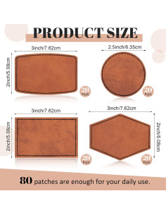 80 Parches de Cuero Sintético Juexica Caqui Grabables 6.35 cm 2