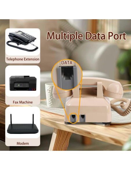 Teléfono de Escritorio Retro Beige Tradicional Americano 2500