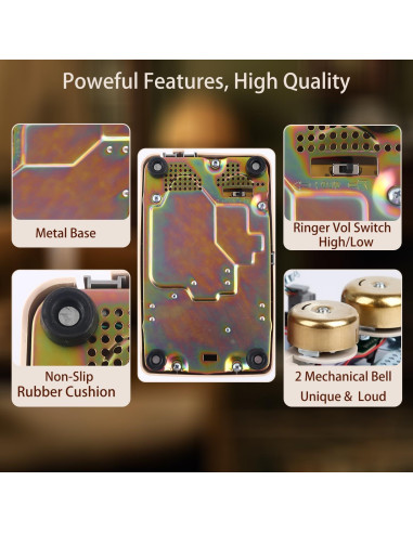 Teléfono de Escritorio Retro Beige Tradicional Americano 2500