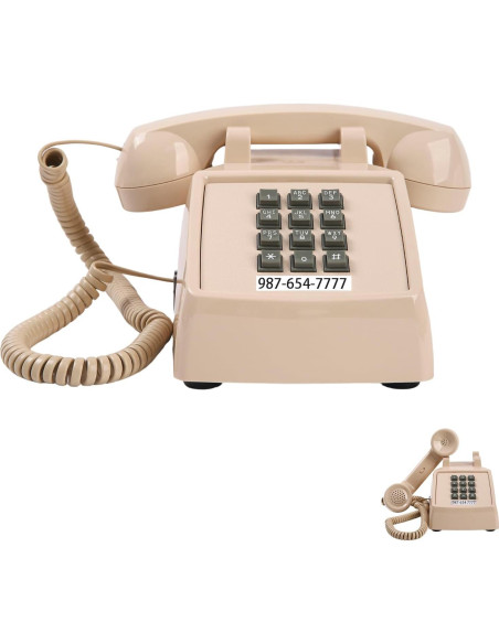 Teléfono de Escritorio Retro Beige Tradicional Americano 2500