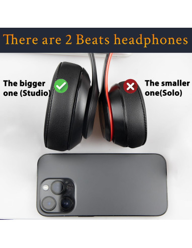 Almohadillas de Gel Refrigerante SoloWIT para Auriculares Beats Studio 2 y 3 - Negro