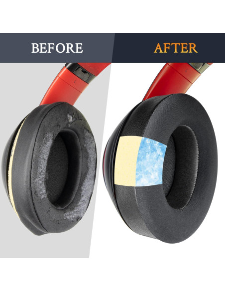 Almohadillas de Gel Refrigerante SoloWIT para Auriculares Beats Studio 2 y 3 - Negro