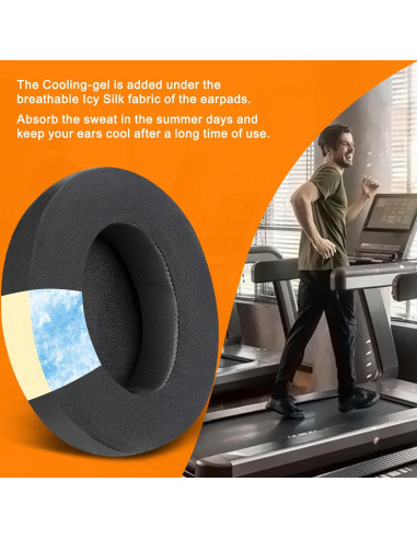 Almohadillas de Gel Refrigerante SoloWIT para Auriculares Beats Studio 2 y 3 - Negro