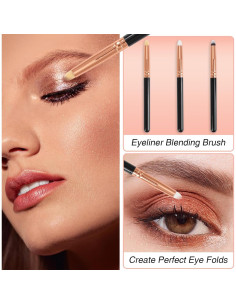 Juego de Pinceles de Maquillaje Urtlia 24 Pcs Sombra Ojos Rosa Dorado 2