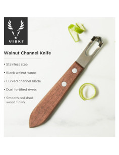 Cuchillo de Canal Viski de Acero Inoxidable y Madera de Nogal 2