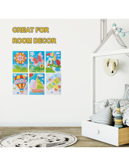 Kit de Arte de Pegatinas de Mosaico LZHZH - 6 Piezas para Niños